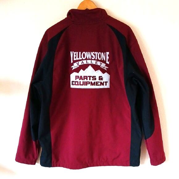 Men's Work Coat Yellowstone Valley Parts And Equipment Full Zip Jacket - Picture 1 of 7
